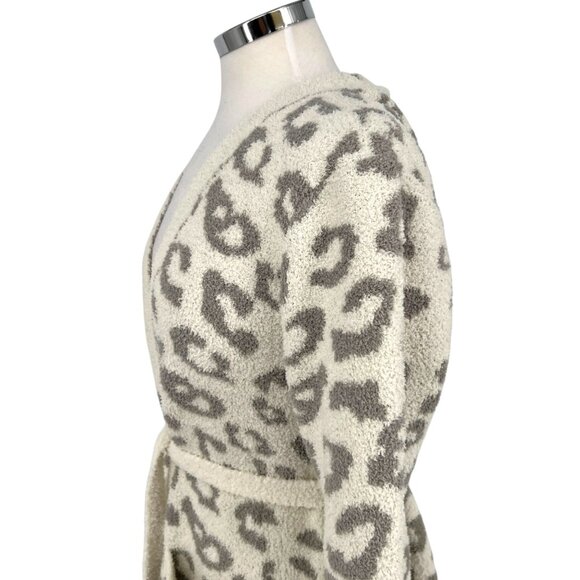 Comfyluxe Leopard Print Luxury Soft Robe Cream Ivory Gray One Size NWT - Picture 5 of 11